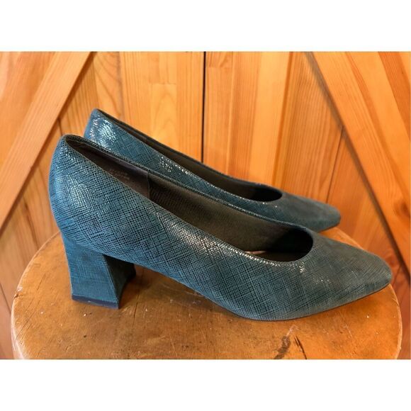 Nordstrom block heels comfort construction leather size 8.5  - Picture 1 of 8